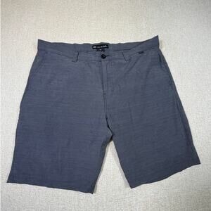 TravisMathew Men 40 Gray Flat Front Stretch Golf Casual Performance Shorts